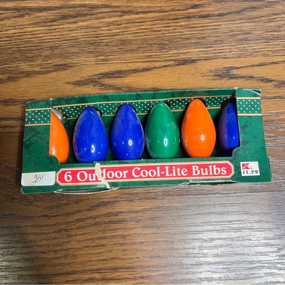 Vintage Kmart box of C9 Christmas light bulbs